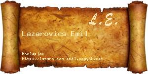 Lazarovics Emil névjegykártya